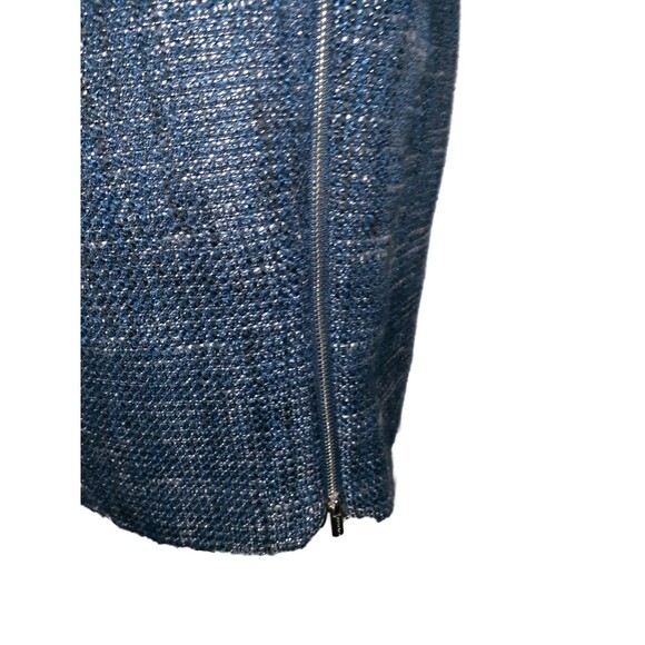 CALVIN KLEIN Size 10 Sheath Dress Blue Grey Sparkles Side Zippers Sleeveless - Picture 3 of 6